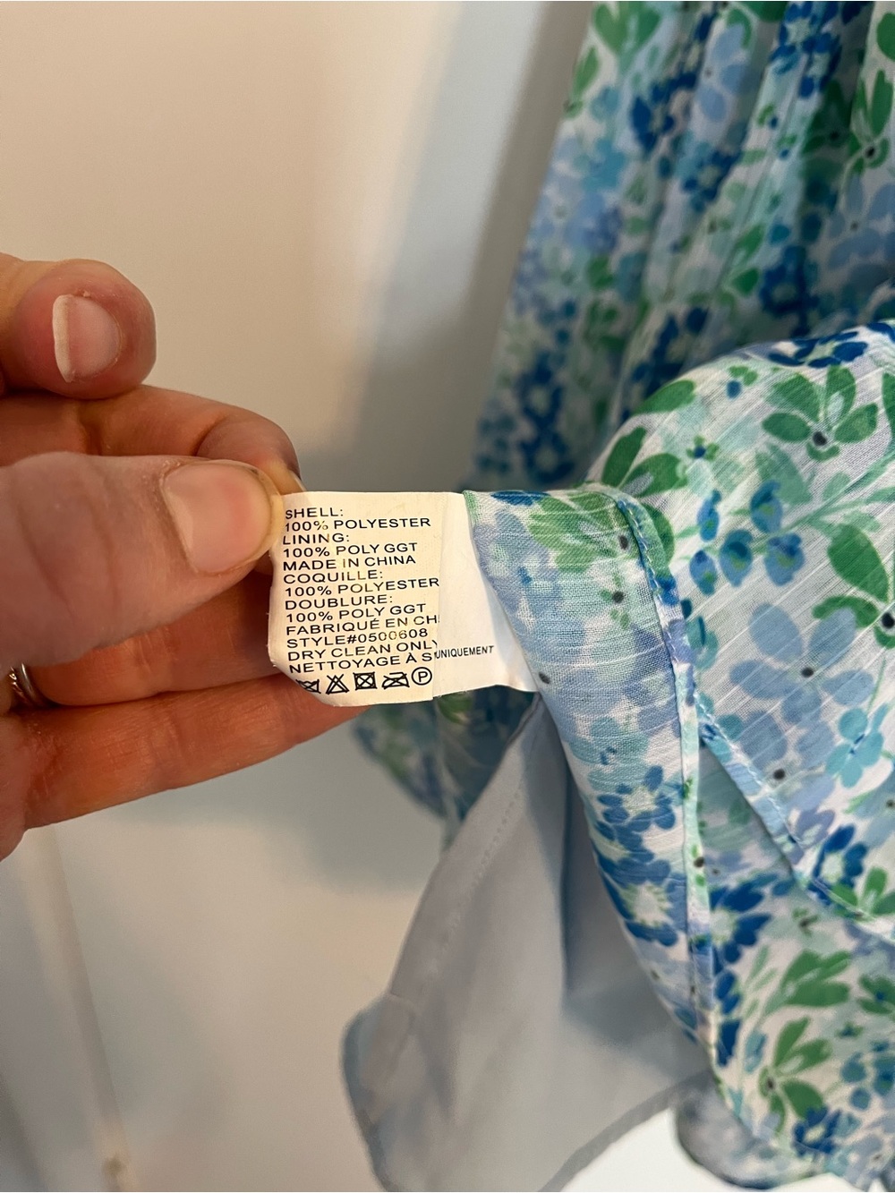 Shoshanna Edelie Dress Blue Green Floral V-Neck Ruffle Mini Dress size 8 - Picture 6 of 7